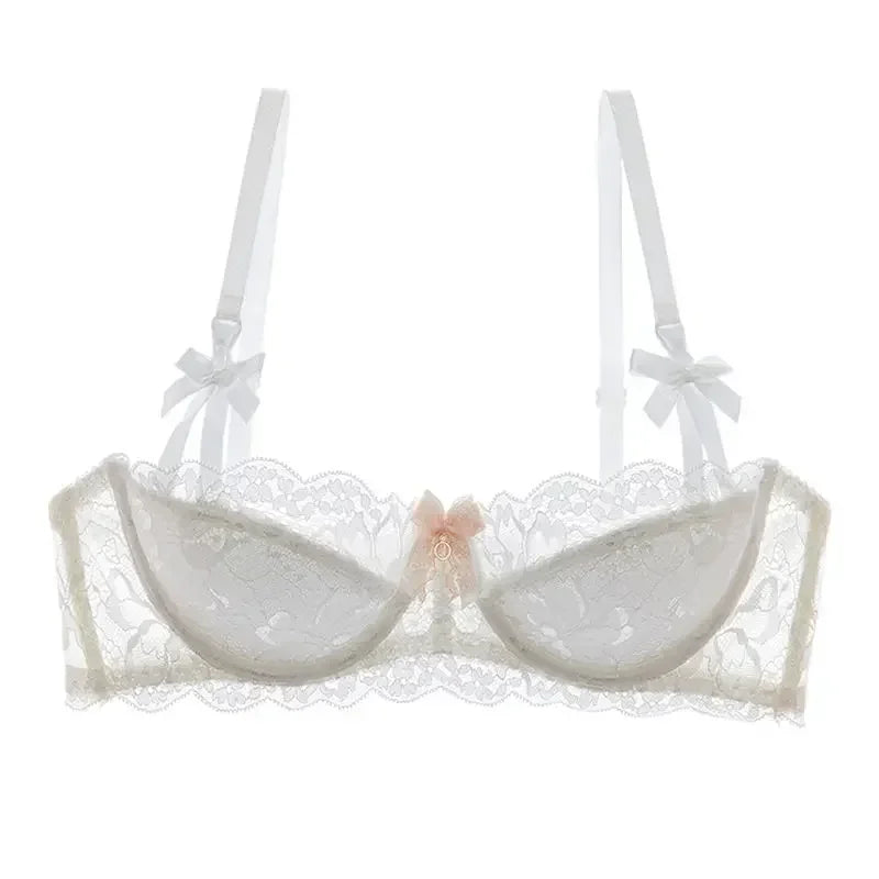 MOYISU French Romantic Lace Comfortable Breathable セクシー Tushy Slim Bra Collection Pure Desire Girls Push Beautiful Underwear SET