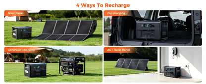 CTOLITY 2400W Portable Power Station 1800W Power Generator LED Light Emergency 500W Solar Power Bank for Outdoor Camping Travel