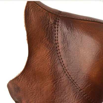 Myjyjz 3.5cm Genuine Leather Women Mary Jane Sandals Shoes Chunky Heels Fashion Hollow Comfy Point Toe Ankle Boots Summer Pumps
