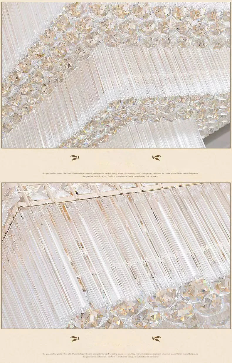 Manufacturers Wholesale Chandelier Lamp Suspend Lobby Gold Hanging Rectangular Living Room Bedroom Restaurant LED Ceiling Lights