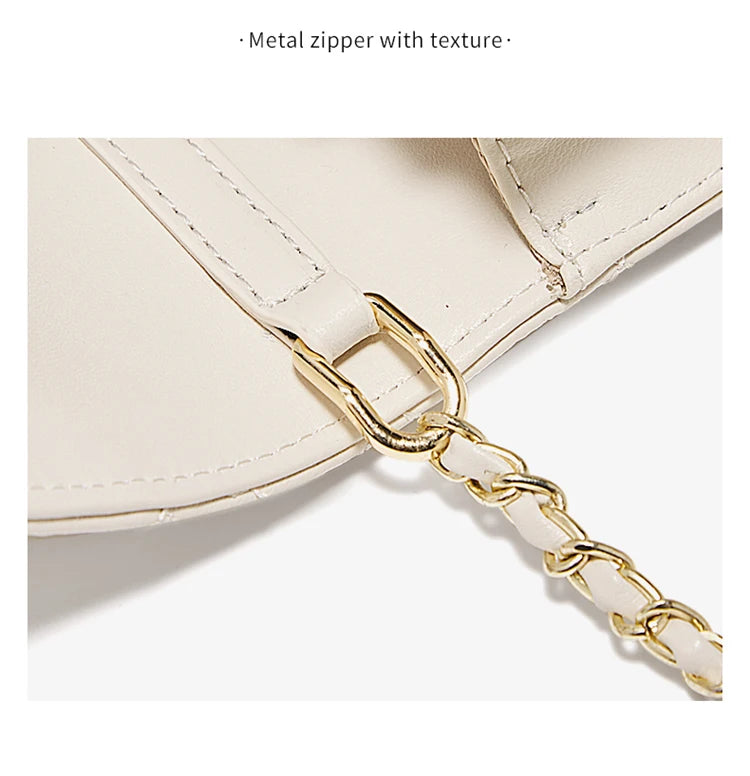 FOXER 2026 Women White Quilted Crossbody Bag Luxury Leather Chain Shoulder Bag Fashion Lady Flap Square Purse for Casual & Party