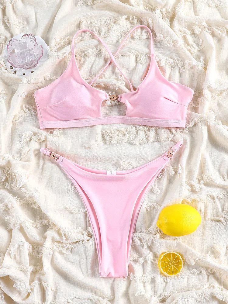 Rinabe Black Bikinis For Women Push Up Sexy Swimsuits Hollow Out Swimwear 2026 Bathing Suits Solid Bikini Set Summer Beachwear