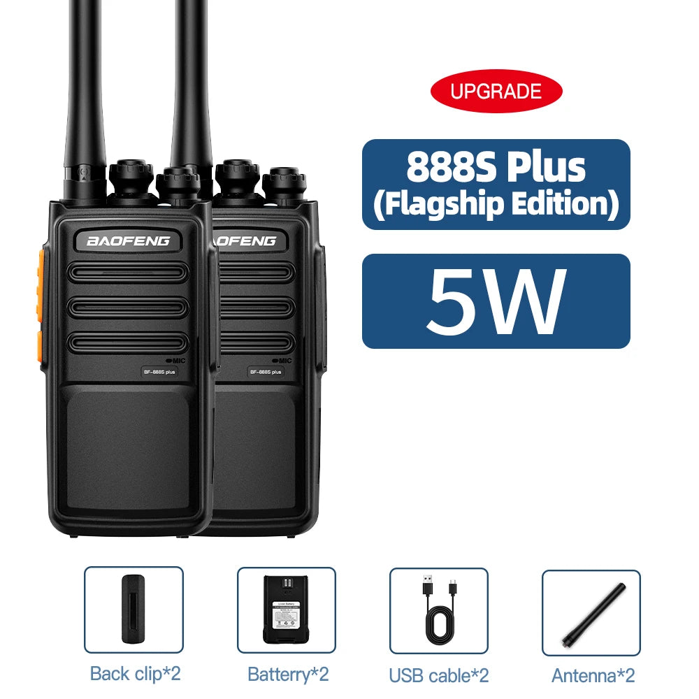 BAOFENG BF-888S Plus PMR446 License Free Two Way Radio Portable Walkie Talkie VOX Micro USB Rechargeable For EU Family Team Use
