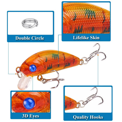 Cross-border Luya bait simulation bait 5cm/4.2g Mino rock simulation hard bait fake bait sea fishing freshwater, fishing gear