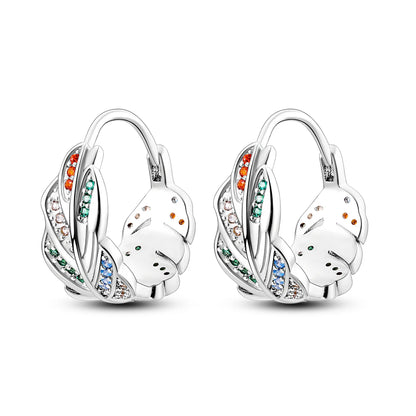925 Sterling Silver Original Hoop Earring For Woman Luxury  Pendientes Wedding Jewelry Gift