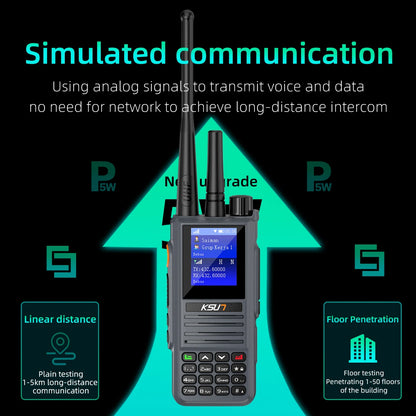 Long Range  Walkie Talkie Dual Model PoC Network Compatible ZELLO UHF Analog Two Way Radio Transfer KSUN ZL8668