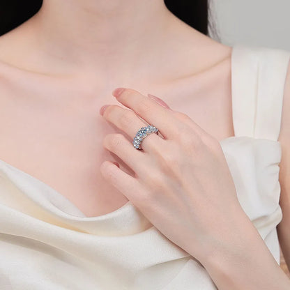 Women's PT950 Platinum 1CT Moissanite Ring - Rectangular Bevel Style, Luxury Gorgeous, High-End Festival Gift & Unique