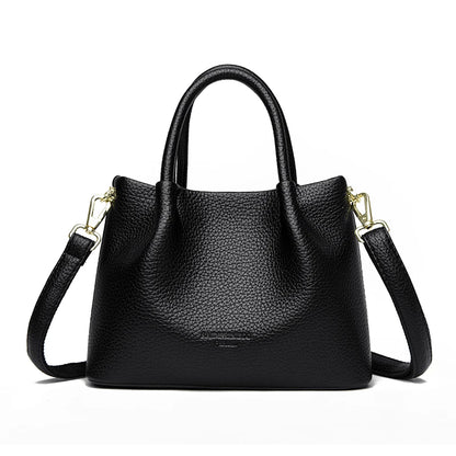 Women Soft Leather Top-Handle Bags Luxury Designer Handbag Solid Color Ladies Shoulder Crossbody Bag And Purse Commuting Sac