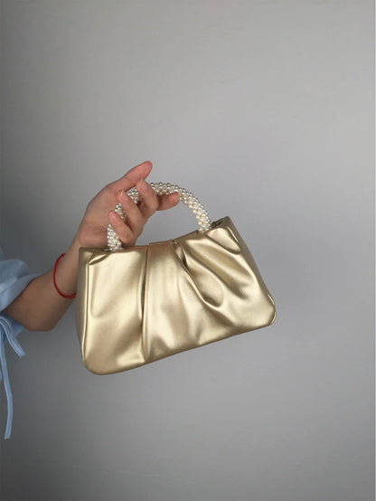 Fashion Pearl Handle Women Dinner Clutch Purse Handbags Luxury Design Ladies Square Shoulder Bags Female Small Messenger Bag