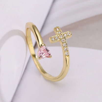 NEWBUY New Fashion Clear Shiny CZ Zircon Cross Evil Eye Rings For Women Girl Finger Accessories Party Jewelry Gift