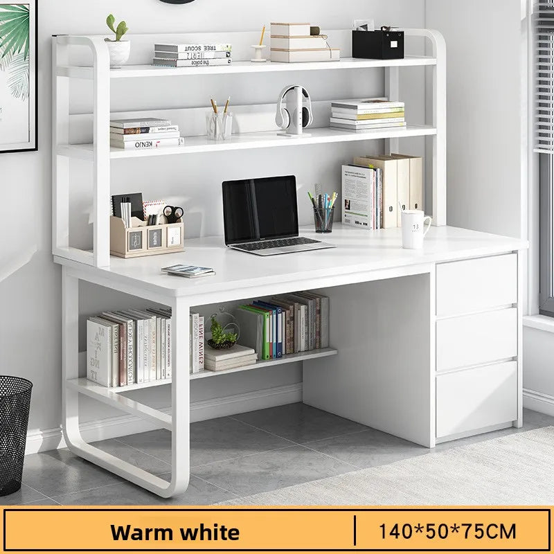 New model Desk Desktop Computer Desk Simple Home Desk Student Bedroom Bookshelf Integrated Writing Desk