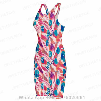 Women Open Back Kneeskin Tech Suit Swimsuit Competition Training Neck to Knee Swimsuit One-piece Jumpsuit Professional Swimsuit