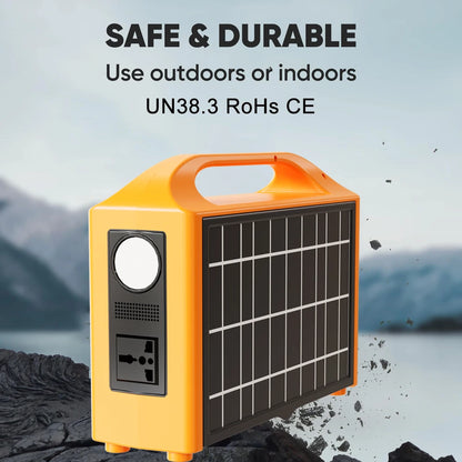 Gaiaray Portable Power Station 100W 220V 110V Power Supply Solar Generator Outdoor Backup Power LED With Solar Panel For Camping