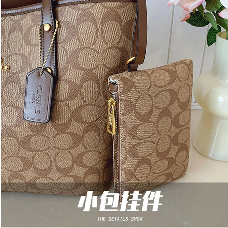 European and American Fashion Printed Large Capacity Women's Bag 2026 New Trendy Retro Luxury Single Shoulder Tote Bag