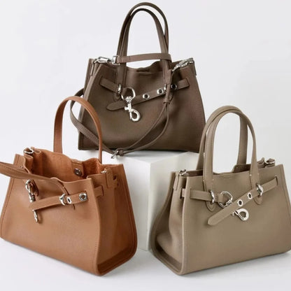 2026 Top grade Women's Genuine Leather Bag High Quality Casual Versatile Handbags Female Shoulder Bags Commute Totes Coffee