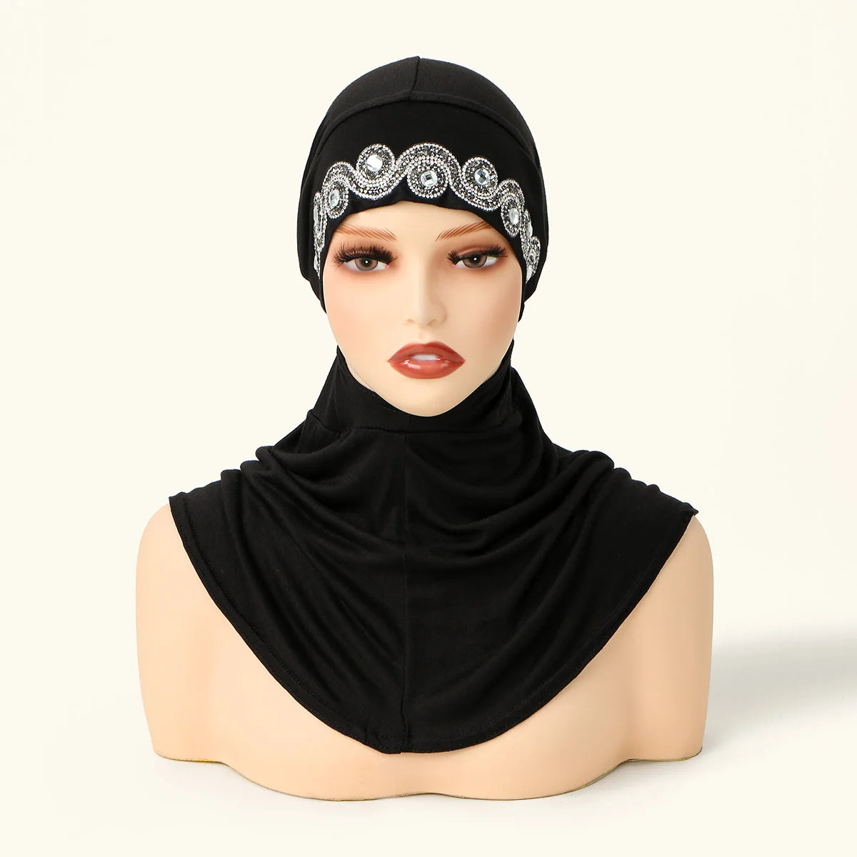 Balaclava Inner Hijabs Women Solid Color Tie Back Elasticity Hijabs Full Cover Head Muslim Soft Cotton Jersey Turban Headscarf