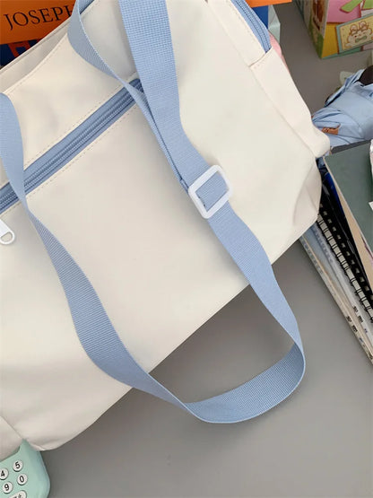 Trendy Transparent Simple Crossbody Bag for Girls Large Capacity School Shoulder Bag Comfortable and Versatile Texture Ita Bag