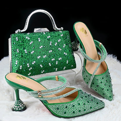 Doershow  Italian Shoe and Bag Set New 2024 Women Shoes and Bag Set In Italy pink Italian Shoes with Matching Bag set  HGH1-19
