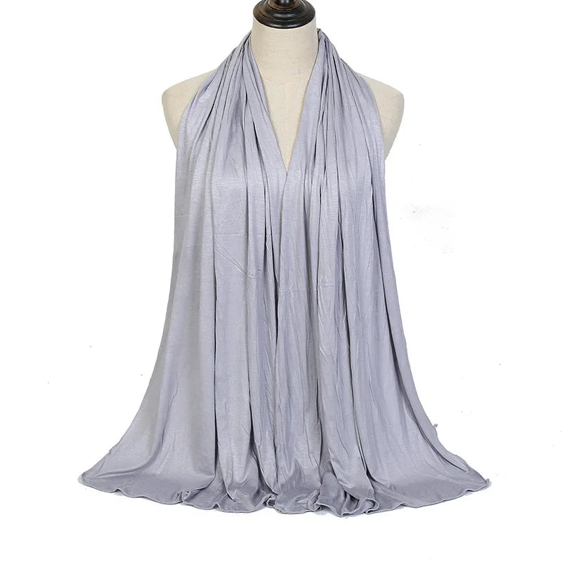 Ramadan Modal Cotton Jersey Hijabs For Woman Long Muslim Shawl Plain Soft Turban Niqab Head Wraps Scarf Women Hijab
