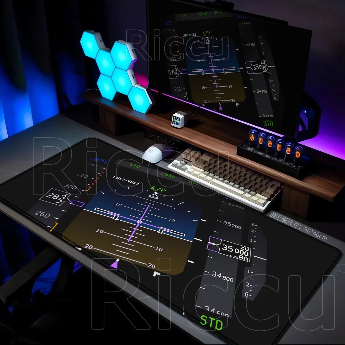 New Many Wallpaper Airplane Speedometer Mousepads Large 900x400mm Non-slip Mouse Pad Office Desk Mat Pc Gamer Table Mousepad XXL