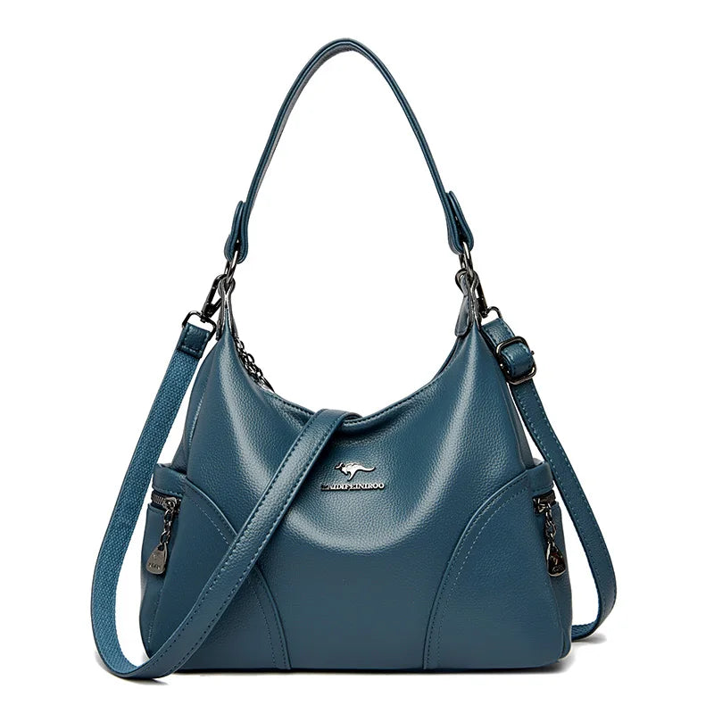 The New Style Bag Leather Luxury Handbags Women Bag Designer Solid Color Women Shoulder Messenger Bags for Women 2024 Sac A Main
