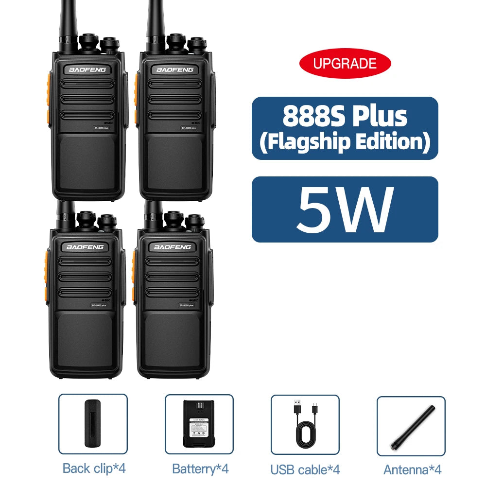BAOFENG BF-888S Plus PMR446 License Free Two Way Radio Portable Walkie Talkie VOX Micro USB Rechargeable For EU Family Team Use