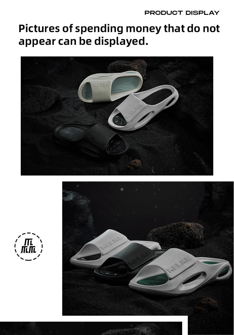 KELEME Summer Men's Slippers Super Soft EVA Slip-on Slippers For Men Fashion Wear-resistant Platform Outdoor Beach Shoes 2023