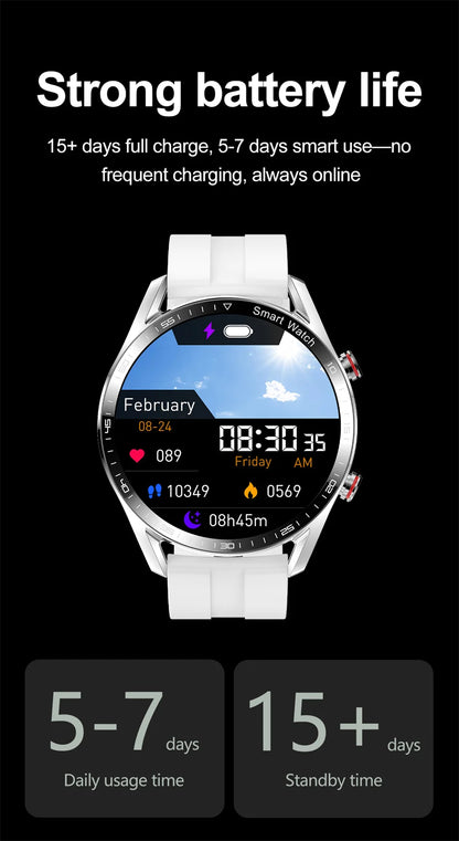 2025 New Business Smart Watch Men Bluetooth Call 1.53-inch AMOLED HD Display Multi-Sport Modes Heart Rate Monitor Smartwatch Man
