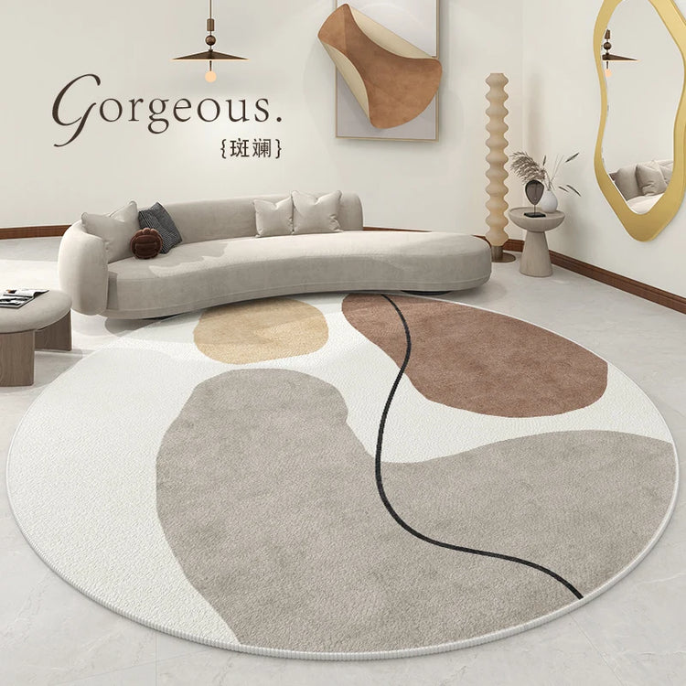 Splash ink living room decoration Round carpet large area lounge anti-slip mat luxury Nordic rugs for bedroom washable study rug