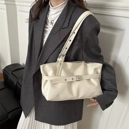 Winter Style Women's Retro Minimalist Tote Shoulder Bag 2025 Autumn Large Capacity Commuting Top-Handle Hand Bags for Women
