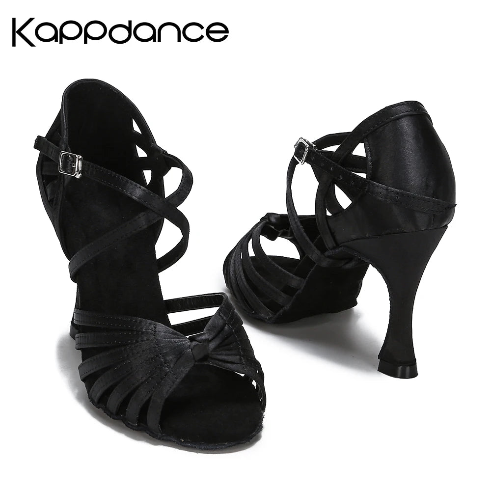 High Quality Silk Satin Women's Dance Shoes Latex Soft Soled Tango Latin Salsa Dance Shoes Professional Ballroom Party Shoes