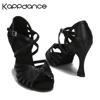 High Quality Silk Satin Women's Dance Shoes Latex Soft Soled Tango Latin Salsa Dance Shoes Professional Ballroom Party Shoes