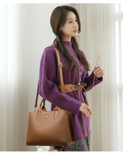 Luxury Female Trend Vintage Tote Bag High Quality Leather Crossbody Shoulder Bag Women Brand Designer Large capacity Handbag