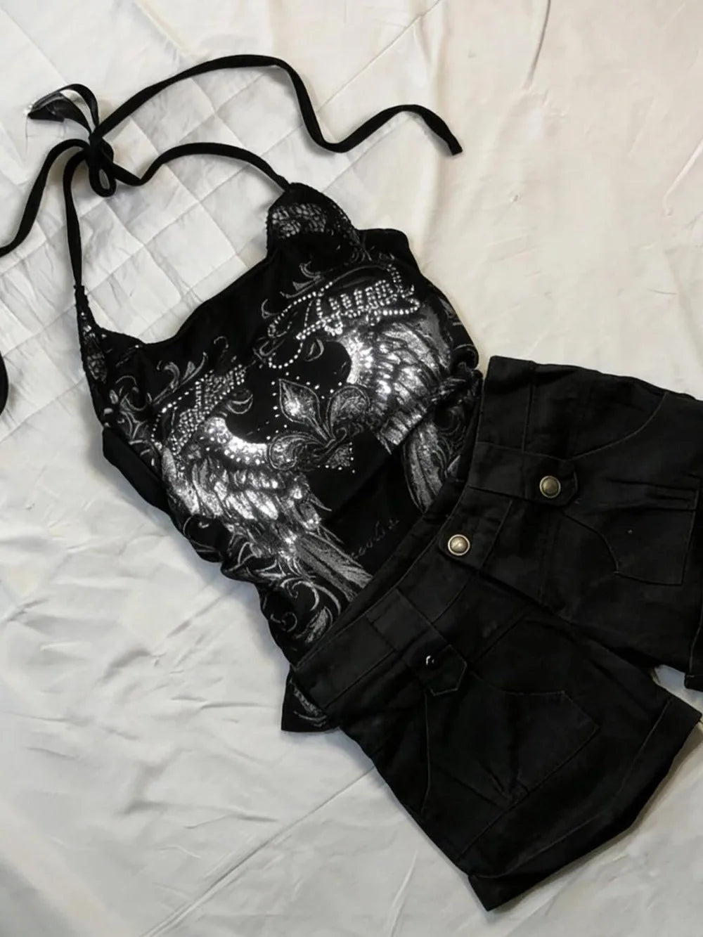 Sexy Hottie Y2k Aesthetic Rose Print Halter Vest Women Vintage Slim Fit Camis Outerwear Crop Top Harajuku Hotsweet Short Tanks