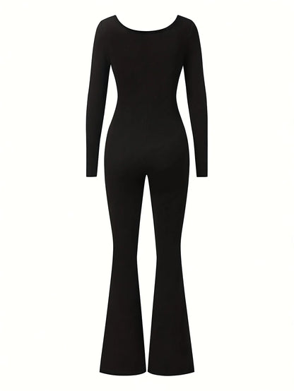 Women's jumpsuit, casual, stylish, sexy, elegant, U-neck, slim fit, versatile for outdoor sports.