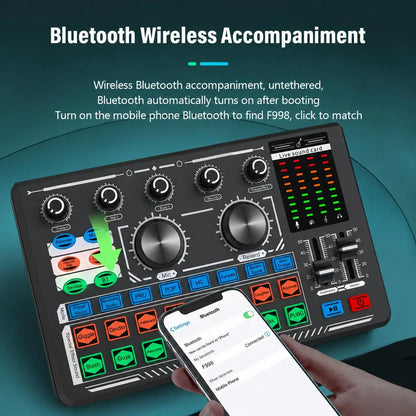 Live Sound Card with Condenser Microphone Kit, Audio Equipment for Live Streaming Podcast Recording Karaoke