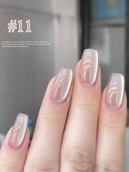 1-24pcs WS Romantic Purple Cat Eye Gel Nail Polish New Style Super Flash Versatile Whitening Purple Glass Bead Cat Nail Salon