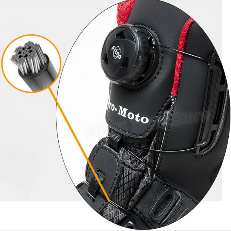 Motorcycle Men Boots Waterproof Breathable Anti-fall Rider Road Racing Casual Boot Gear Shift Rubber Sole Reflective Bike Shoes