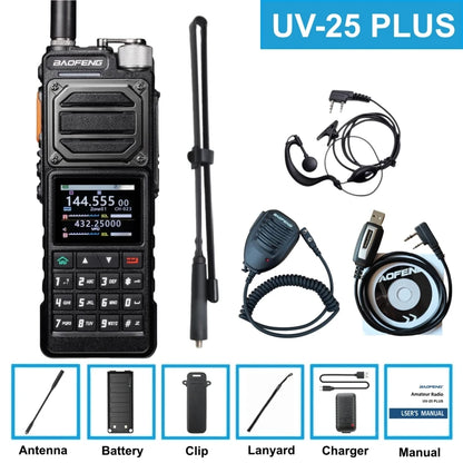 BAOFENG UV-25 Walkie Talkie UV25 Tri-Band Wireless Frequency NOAA Type-C Charger AM Long Range Ham Portable Two Way Radio