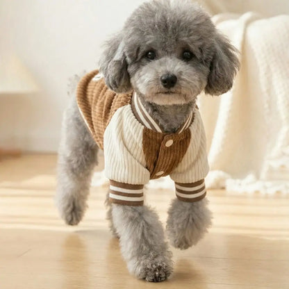 Warm Pet Baseball Jackets Comfortable Thicken Two-Legged Dog Clothing Embroidered Patterns Dog Sweatshirt Spring Autumn Wear