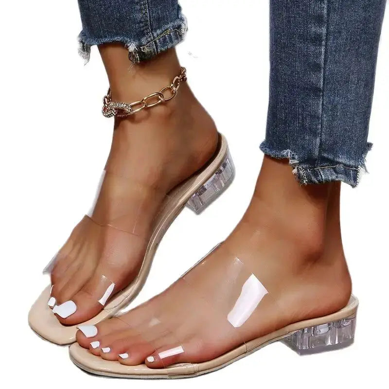 Summer Fashion Luxury Ladies Beach Sandals Clear S Women Casual Slip-On Shoes Comfortable Flat Heel Elegant Style for Women