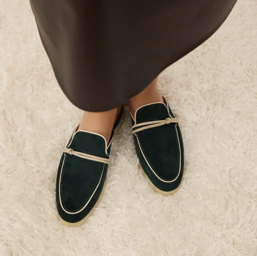 Designer Luxury Middle East Tassel Suede Leather Loafers for Women 2025 Slip On Slippers Flat Work Walking High Quality Shoes
