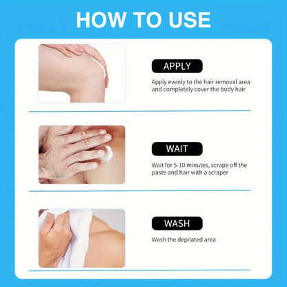 Coconut Oil Men's Private Hair Removal Cream, Suitable for Chest, Underarm, Belly, Legs, Deep Moisturizing, Smooth Skin, 200ml