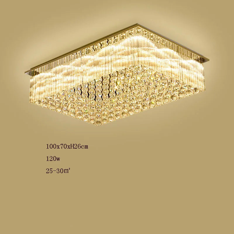K9 Crystal Ceiling Lights LED Modern Lamps Luxury Chandelier Living Room Dining Bedroom Rectangle LED Lighting Hotel Mall Shop
