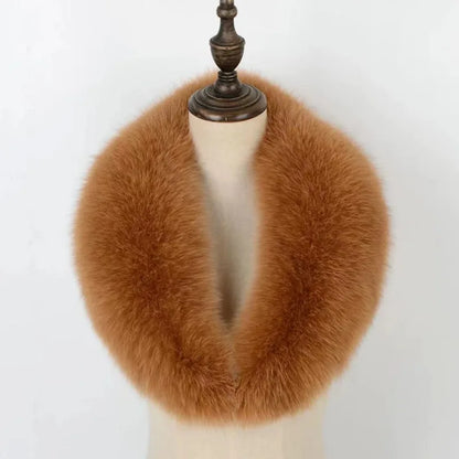 Fox Fur Collar 100% Real Fox Fur Scarf Winter Women Natural Fur Gray Collar Large Size Neck Warmer Fur Scarf Shawls