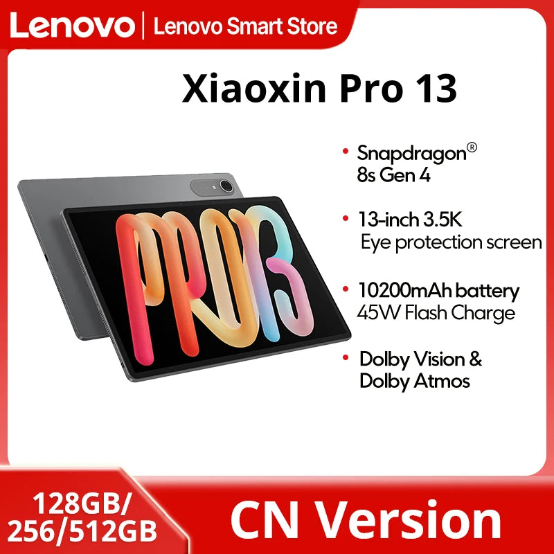 New Lenovo Xiaoxin Pro 13 AI Tablet 13'' 3.5K 144Hz Diplay Original CN version 10200mAh  Snapdragon 8s Gen 4 CPU WIFI 7 Pad PC