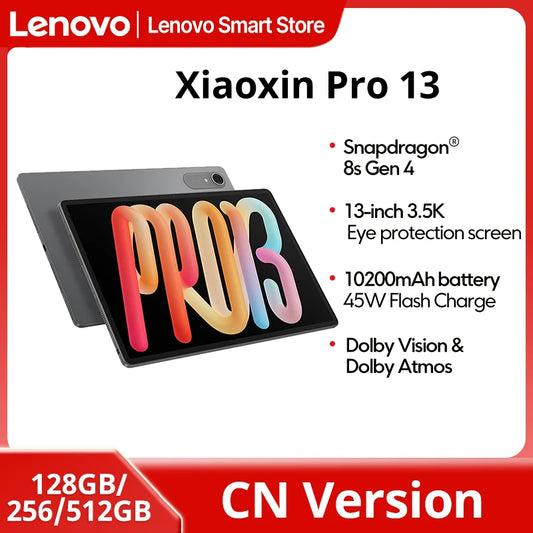 New Lenovo Xiaoxin Pro 13 AI Tablet 13'' 3.5K 144Hz Diplay Original CN version 10200mAh  Snapdragon 8s Gen 4 CPU WIFI 7 Pad PC