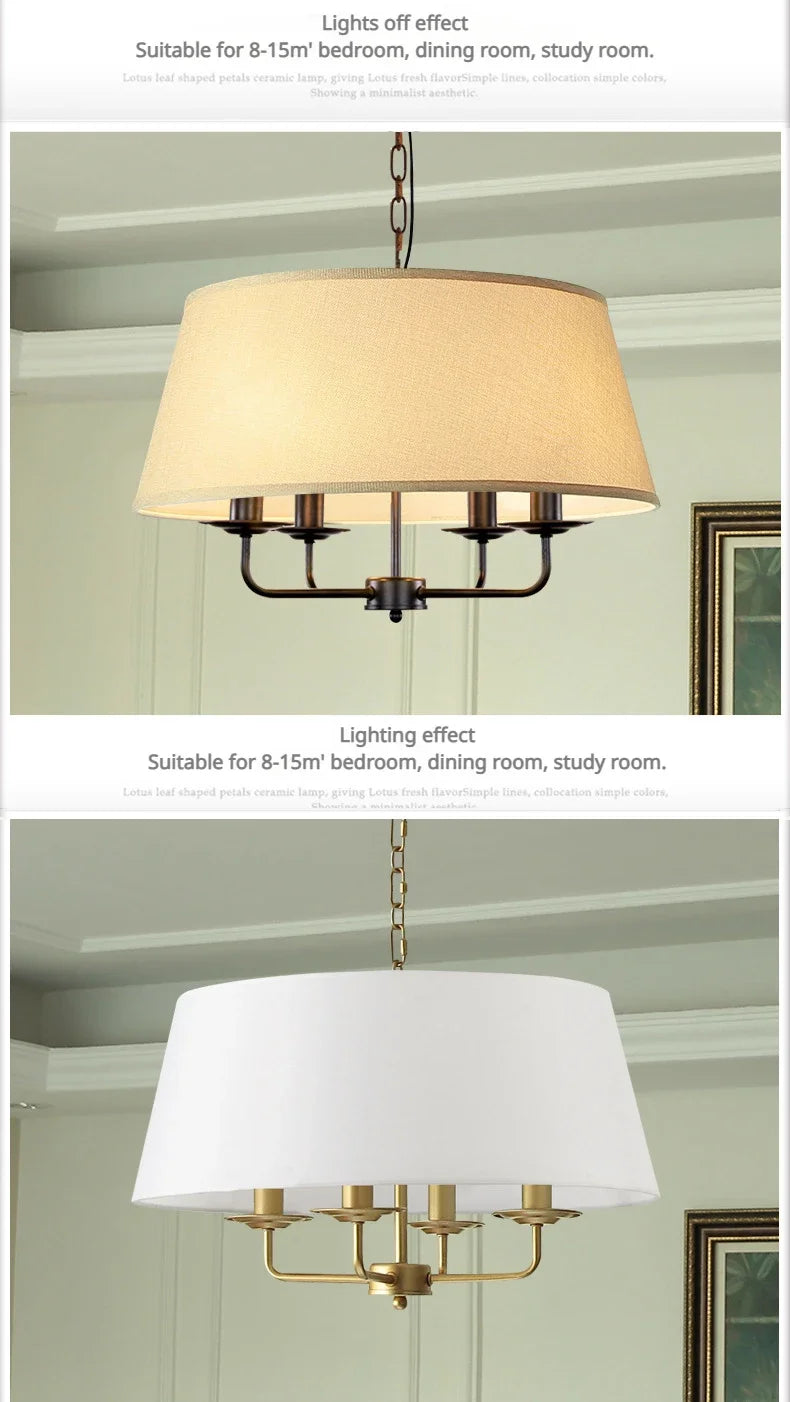 Modern Ceiling Chandeliers Stylish Simplicity Nordic Fabric Lampshade Living Room Dining Bedroom Home Decor Lightings Led Lights