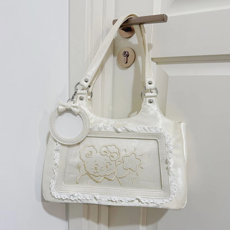Original Corduroy Satin Lace Ribbon Daily Shoulder Bags Women's Bag Handbags for Women Cute Tote Bags for Women