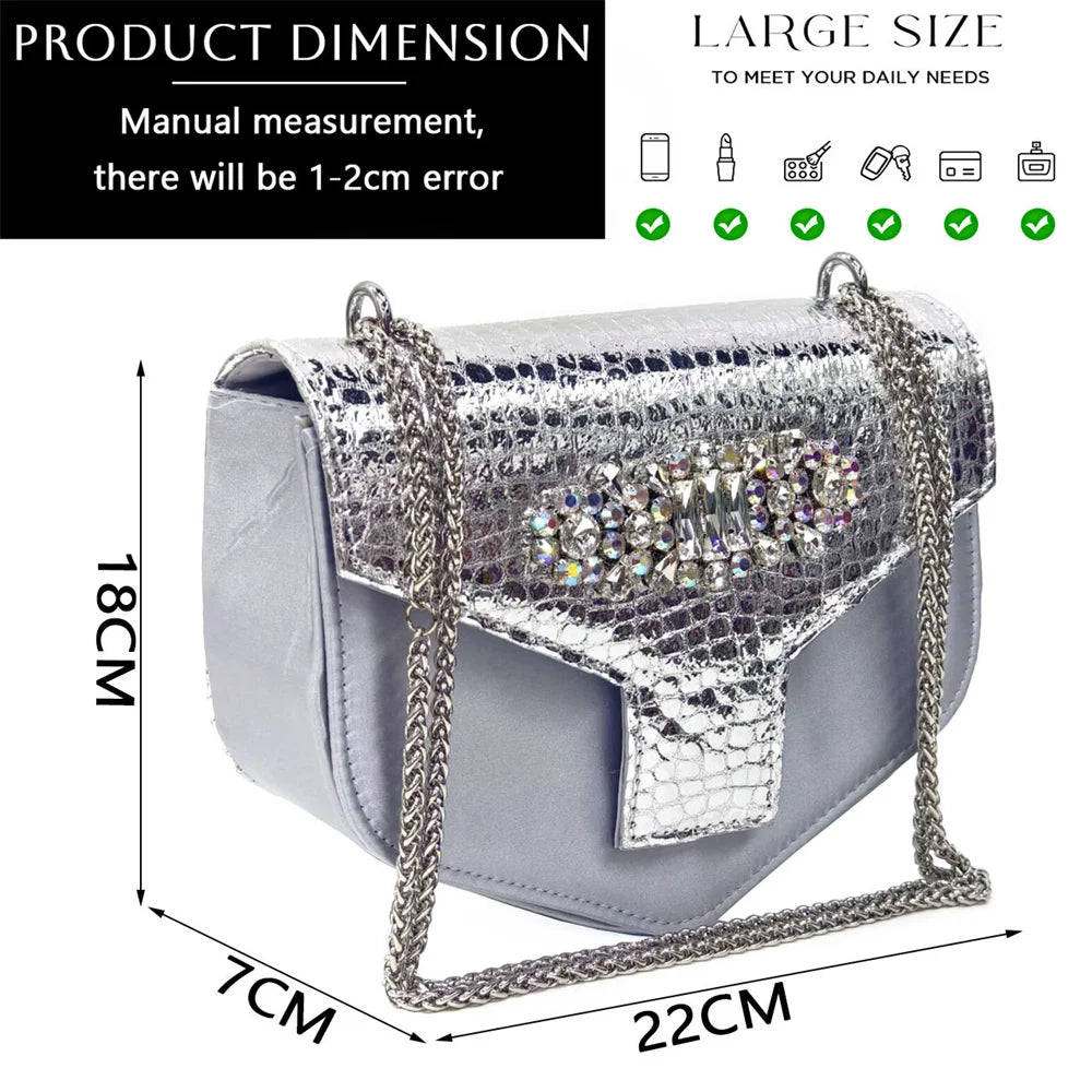 2024 Italian Design Rhinestone-encrusted Ladies Party Shoes And Special Bag High Heels And Dual Purpose Bag Women's Shoes